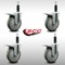 Service Caster 5'' SS Gray Poly Swivel 1'' Expanding Stem Caster Set Total Lock Brake, 4PK SCC-SSEXTTL20S514-PPUB-1-4 - alternate 2